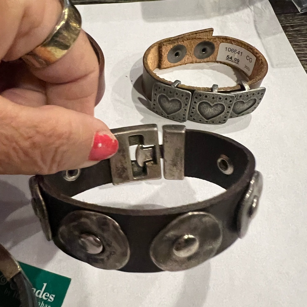 Handmade Leather and Metal Bracelet Bundle of 4 Trades Shaim Shahar